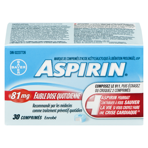 ASPIRIN 81MG ENROBE FAIBLE DOSE CO 30
