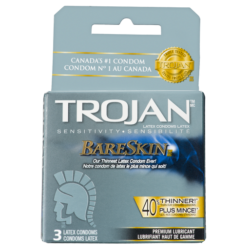 TROJAN CONDOMS BARESKIN MINCE 3