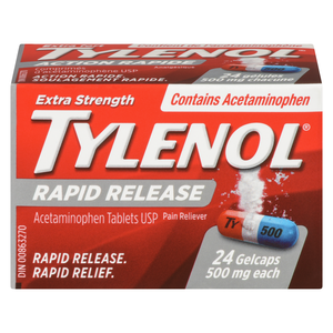 TYLENOL 500MG X/F ACT/RAP GEL 24