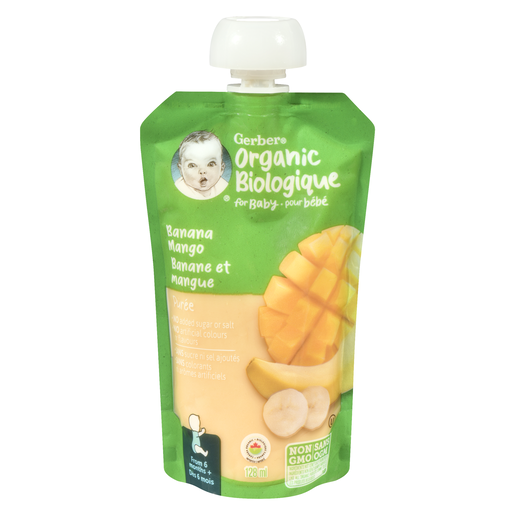 GERBER BIO SAC BAN/MANGUE 128ML