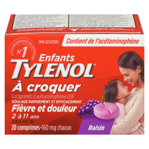 TYLENOL 160MG ENF RAISIN CROQ CO 20