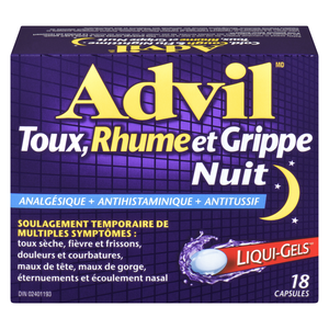 ADVIL TX/RH/GR NUIT LIQUI GEL CAPS 18