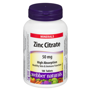 WEBBER 50MG CITRATE ZINC CO 180