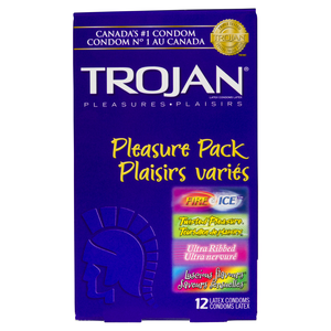 TROJAN COND LUB PLAISIRS VARIES 12