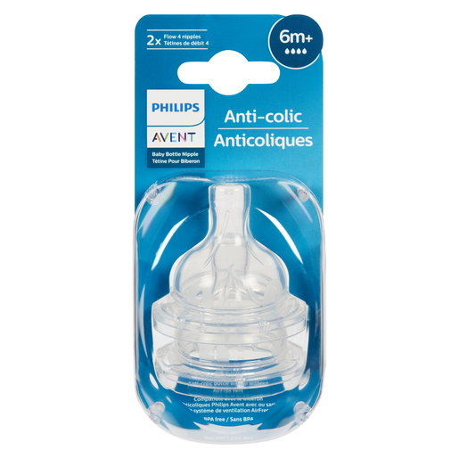 PHILIPS AVENT TETINE A/COLIQ 6M+DEBIT4 2