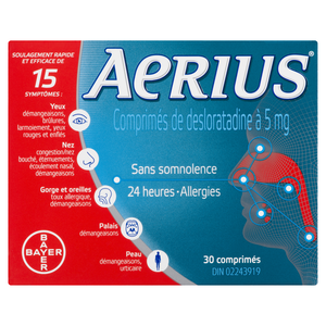 AERIUS 5MG ALLERGIES    COMP30