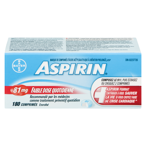 ASPIRIN 81MG ENROBE FAIBLE DOSE CO 180