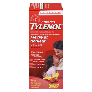 TYLENOL 160MG ENF FIEV/DOUL FR/BAN 100ML