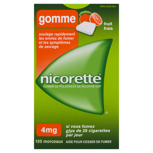 NICORETTE 4MG GOM FRUITS 105