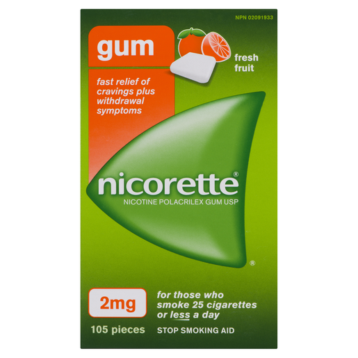 NICORETTE 2MG GOM FRUITS 105